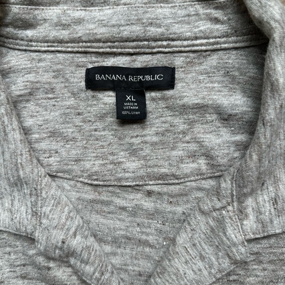 Banana Republic Linen Short Sleeve Resort Shirt Mens Size XL Beige Casual - Picture 3 of 7